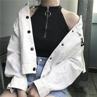 half zip crop sweater