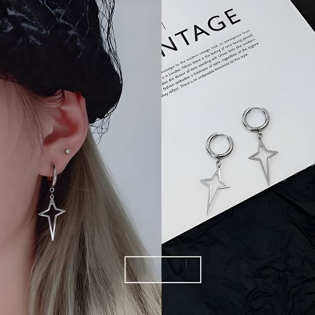 PANGU-Cross Accented Hoop Earrings