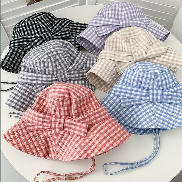 Amandier-Plaid Bucket Hat