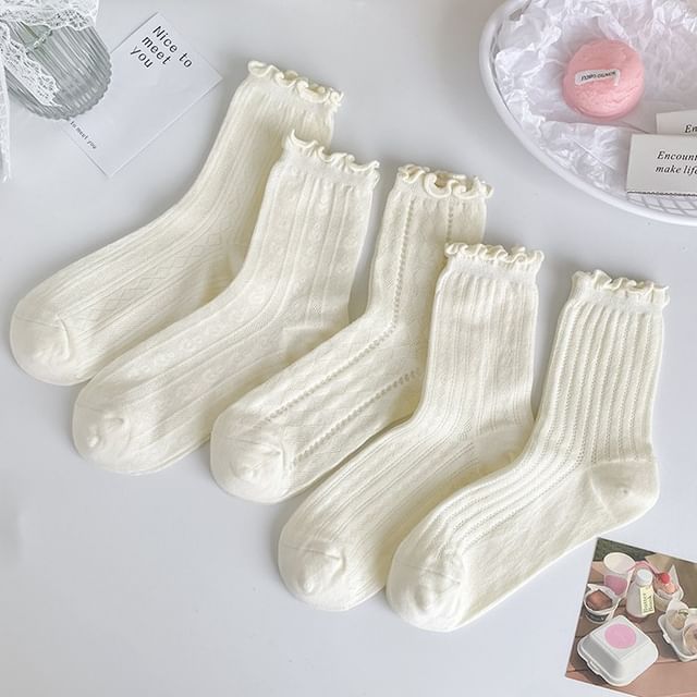 Gentiana-Lettuce Edge Crew Socks