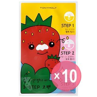TONYMOLY - Homeless Strawberry Seeds 3 Step Nose Pack (x10) (Bulk Box)