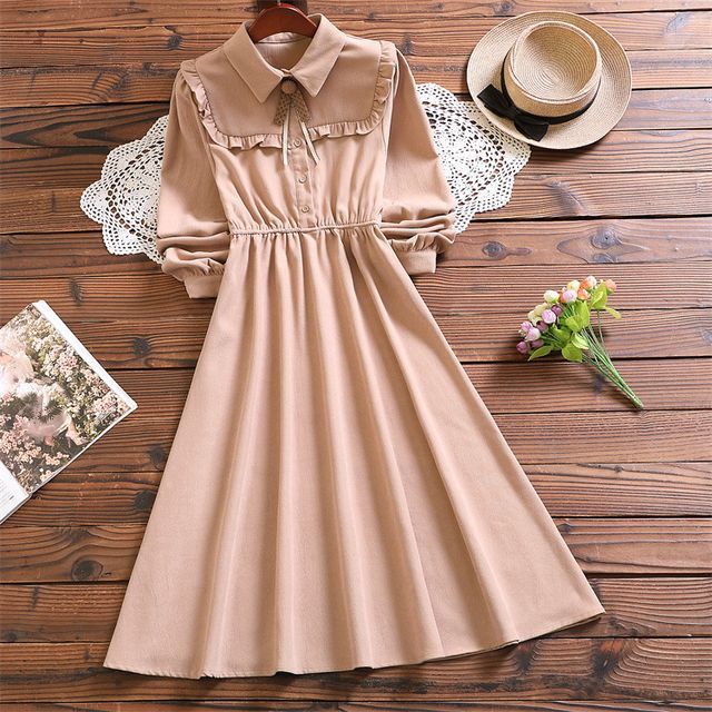 Kawaii Fairyland - Long Sleeve Frilled A-Line Dress | YesStyle