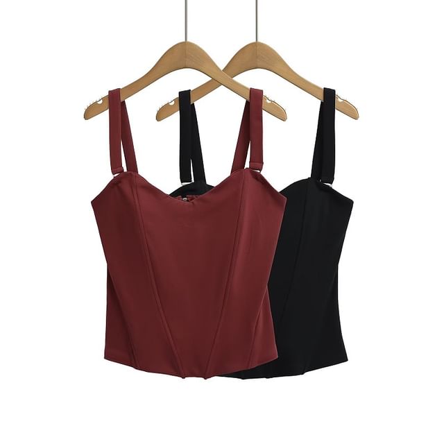 Hollahop-Plain Crop Cami Top