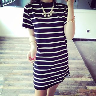 CRIBI Striped Short-Sleeve T-Shirt Dress Sale