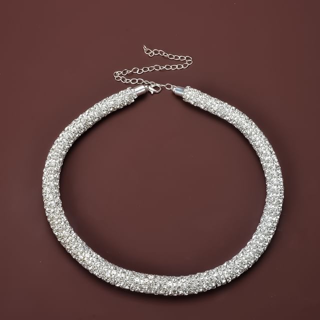 Hansha-Rhinestone Choker Necklace