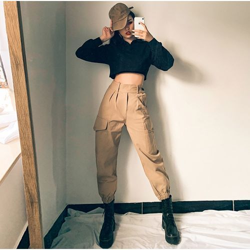 Post Kulture || Ultra High-Rise Cargo Dad Pants