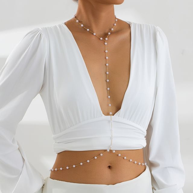 Gemsha-Faux Pearl Body Chain