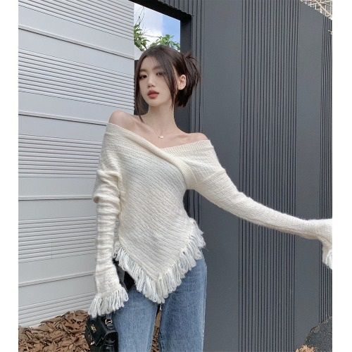 トップス Sulvam Asymmetry Houndstooth Knit XL_p0185334580.jpg