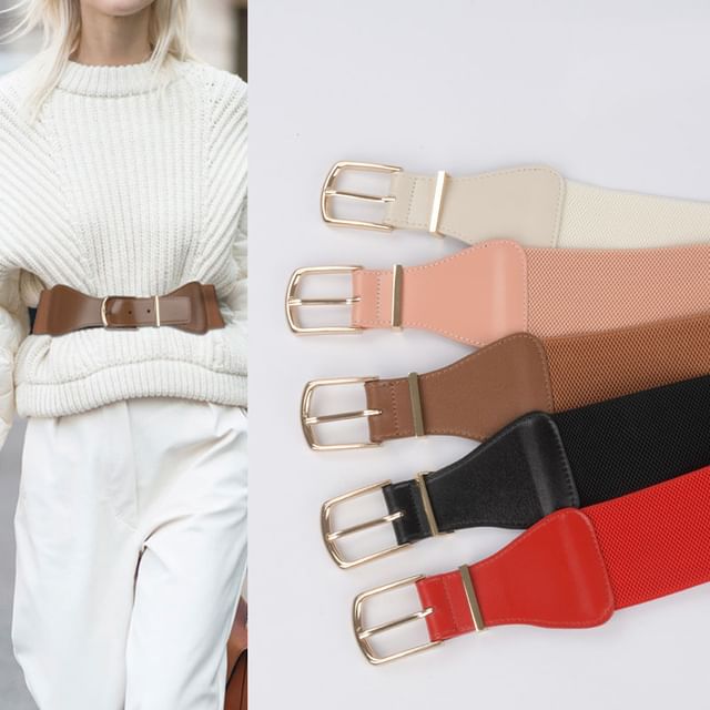 Rofuka-Genuine Leather Elastic Cincher Belt