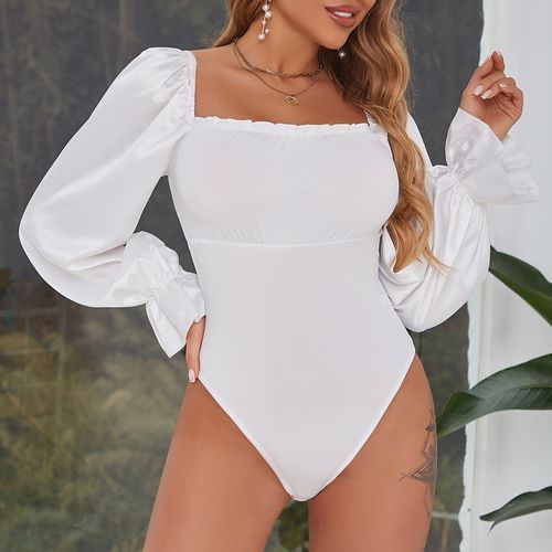 Puff Sleeve Square Neck Bodysuit