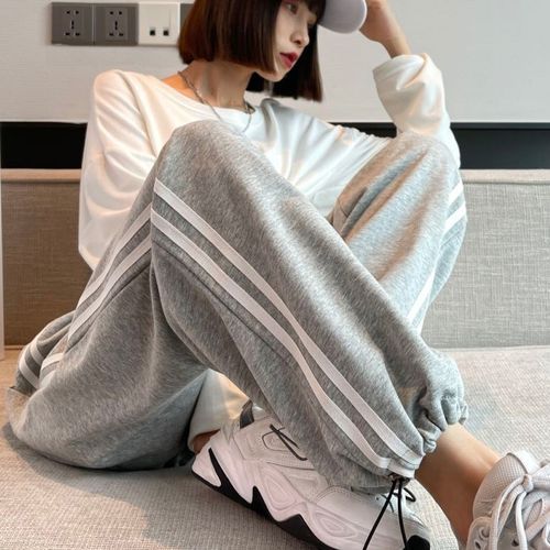 High Rise Drawstring-Cuff Sweatpants