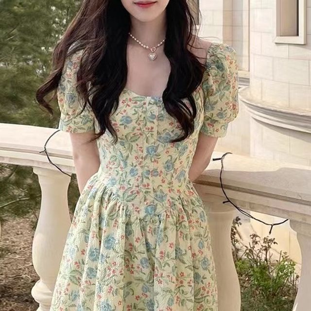 Phoebe | Plant & Flower Print Midi Dress main image 1