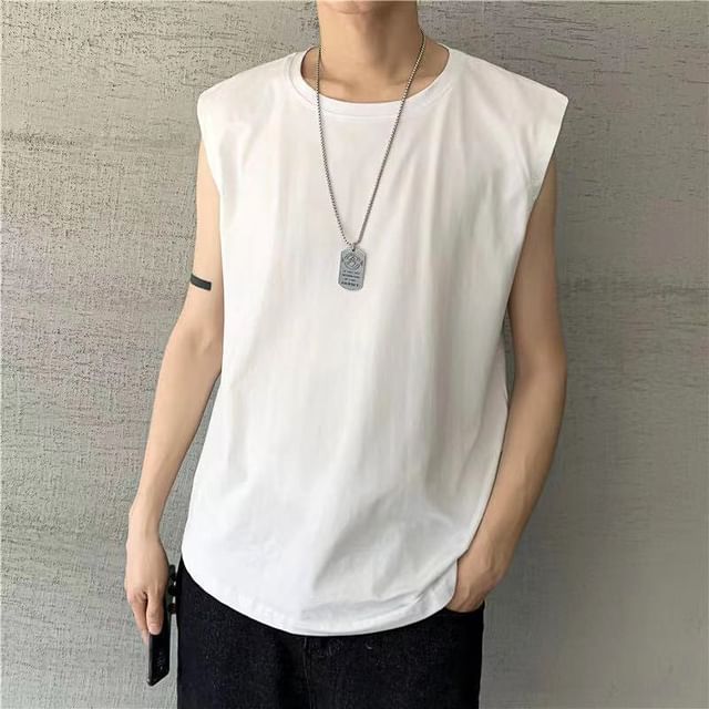 Blueforce-Round Neck Plain Tank Top