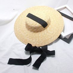 Carmilla - Ribbon Straw Bucket Sun Hat