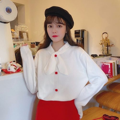 Honey Diary - Tie-Neck Button Accent 