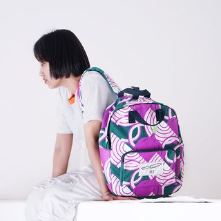 KIITOS-Food Print Canvas Backpack
