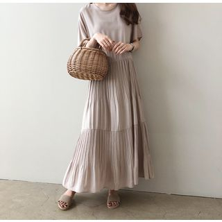 Lewwe-Short-Sleeve Maxi Dress
