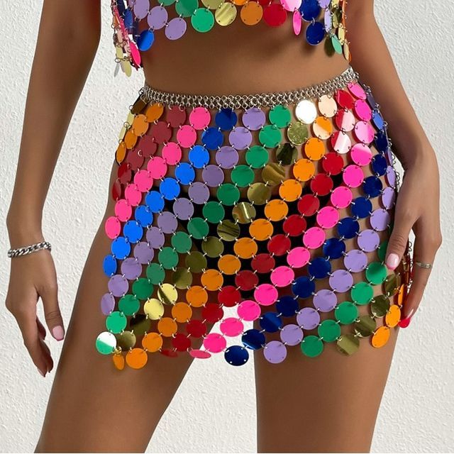 Grizelda-High Waist Sequin Mini Pencil Skirt