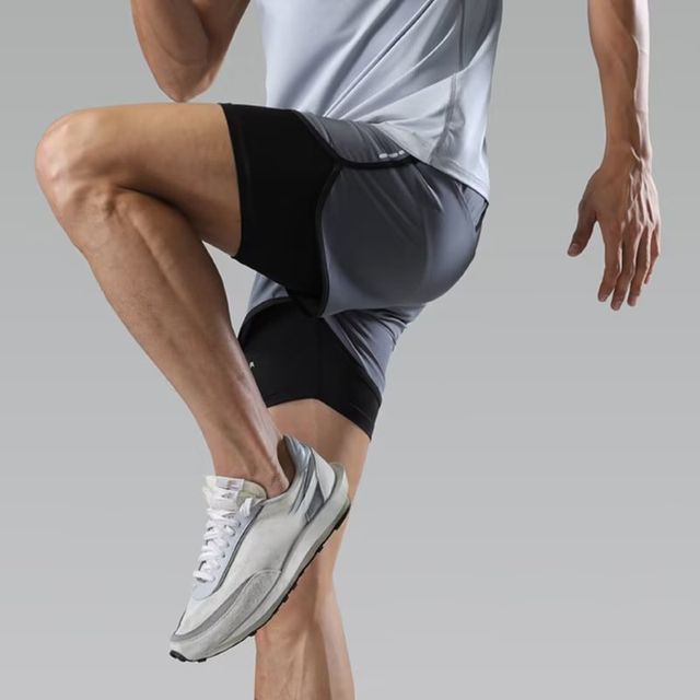 Acrius-Drawstring Waist Mock Two-Piece Running Shorts