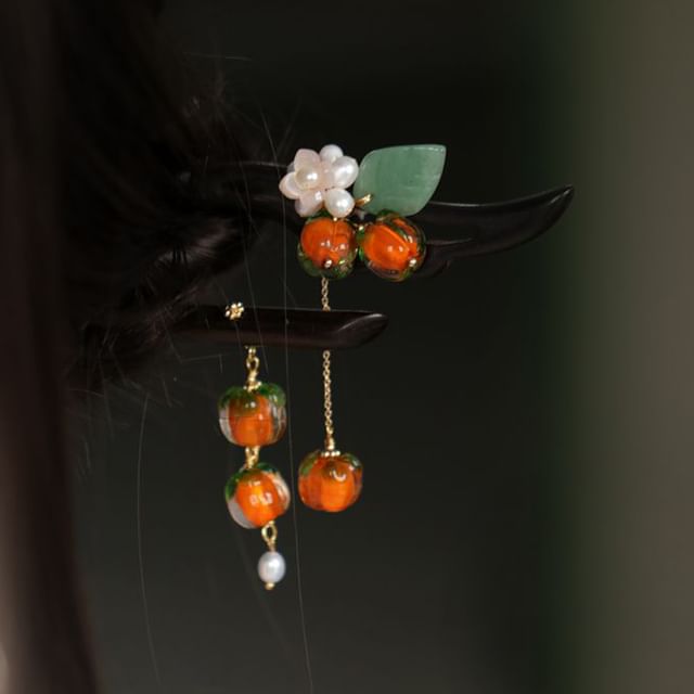 Kanzashi-Bead Hair Pin