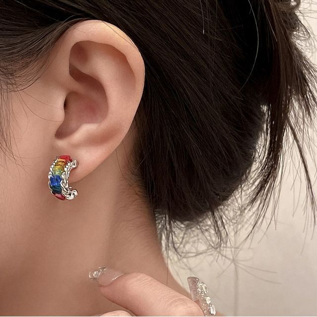Show Mind-Rainbow Rhinestone Alloy Earring