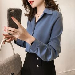 Ilda - 长袖纯色衬衫 Ilda - 长袖纯色衬衫