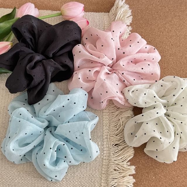 Rodiv-Polka Dot Fabric Scrunchie