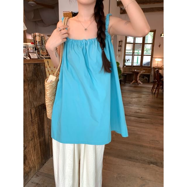 Beem-Plain Ruched Cami Top