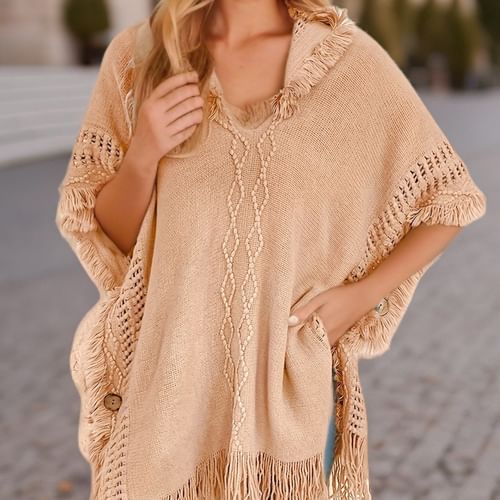 Cable knit clearance cape