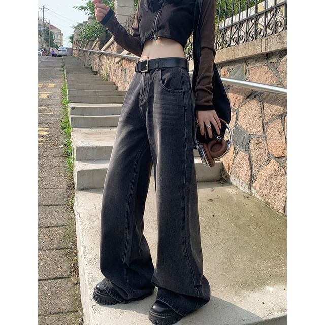 Alfie-Mid Rise Wide Leg Jeans