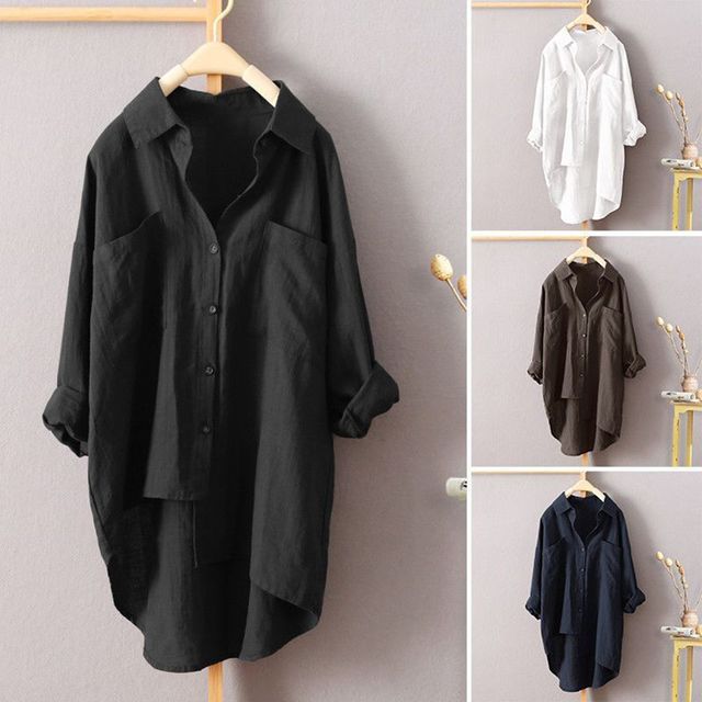 INEN-Long-Sleeve Plain Long Shirt