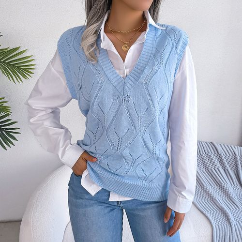 Women's Aesthetic Clothes V-Neck Casual Loose Knit Sweater Vest