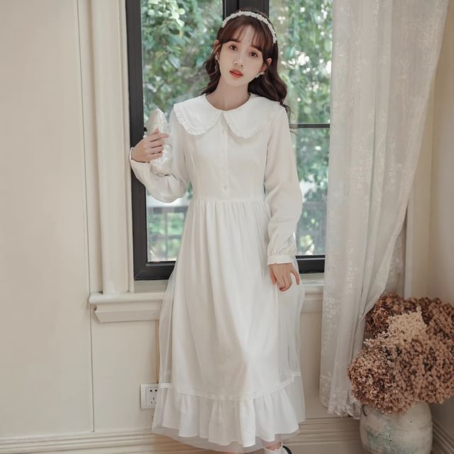 knee length dresses for ladies Organic Peter Pan Collar Sweater Dress – Hope & Henry