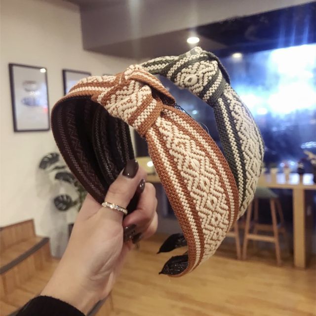 Mentosi-Two-Tone Knit Knot Headband
