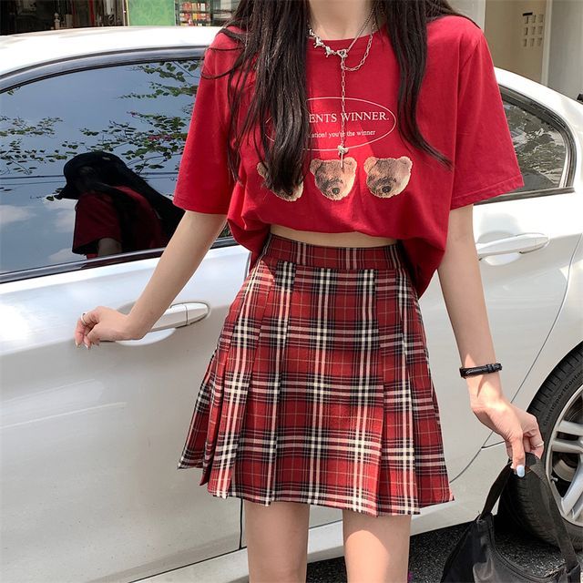 Buy online Red Checkered Flared Skirt from Skirts & Shorts for Women by Rf  Raves for ₹399 at 50% off | 2023 Limeroad.com