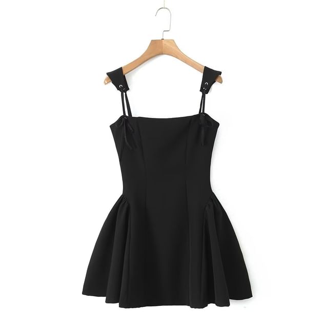 Seventh Snow - Spaghetti Strap Plain Mini A-Line Dress | YesStyle