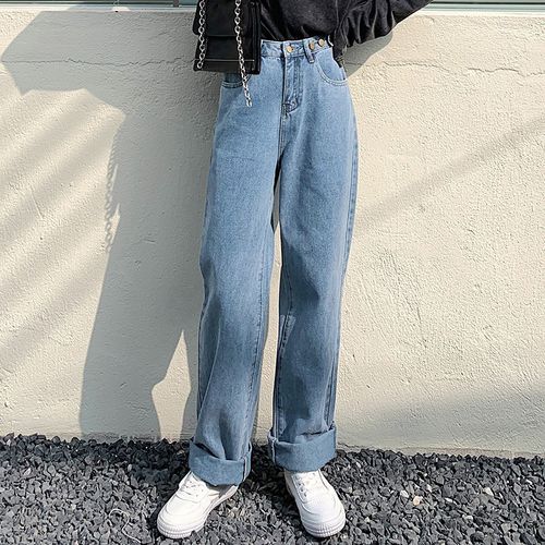 High-Waist Loose-Fit Cargo Wide Leg Jeans