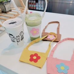 Jigsal - Flower Applique Drinking Bottle Carrying Sleeve Jigsal - Flower Applique Drinking Bottle Carrying Sleeve