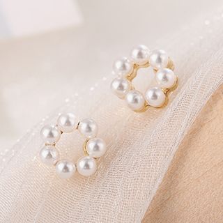 Chimerro-Faux Pearl Ear Stud Clip-On Earring