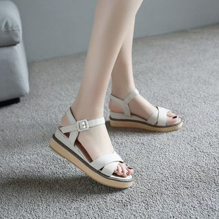 Megan - Cross-Strap Platform Sandals 