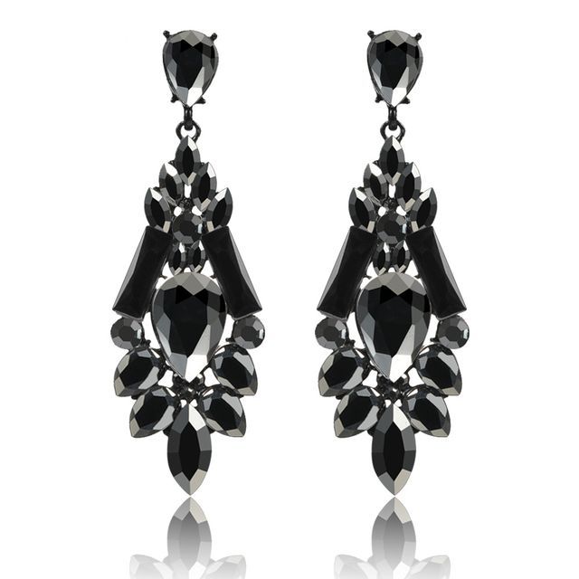 Prushia-Rhinestone Water Drop Earring