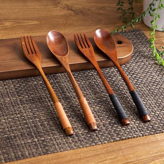 Wooden Spoon Long Korean, Kitchen Bamboo Wooden Spoons