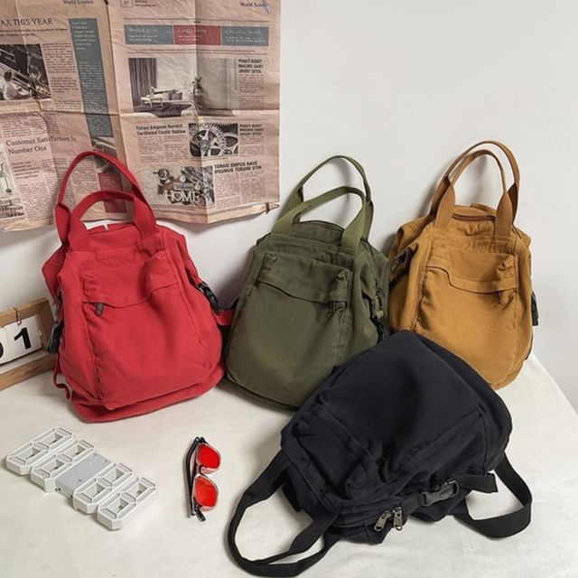 Basaran-Plain Canvas Backpack