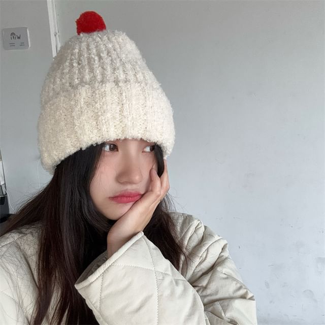 4-4 STUDIO-Pom Pom Beanie