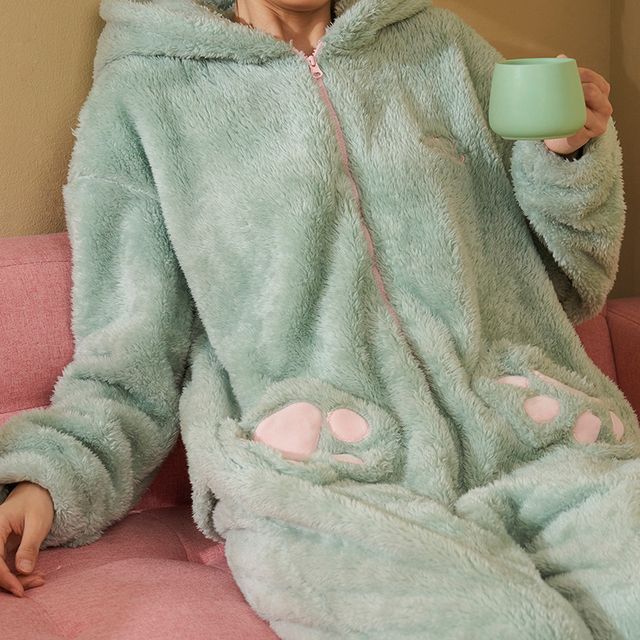 Teddy Bear Fluffy Dinosaur Onesie Dinosaur Sleeper - Main Image