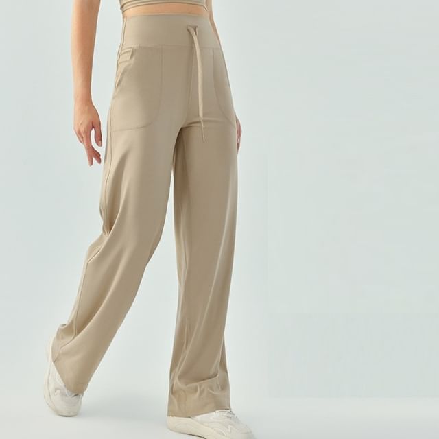 femmal-High Rise Plain Wide Leg Sweatpants