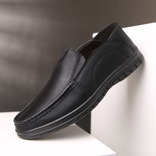 faux leather slip ons