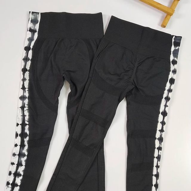 Runyz-High Waist Tie Dye Panel Sweatpants