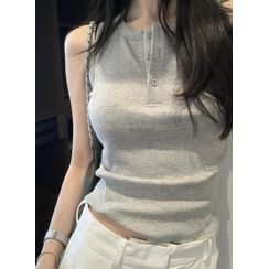 Long Sleeve Henley Neck Plain T-Shirt