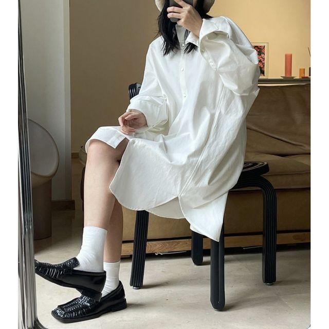 knee length dresses for ladies CABANA OVERSIZED SHIRT DRESS – The Hippie Fish main image 0